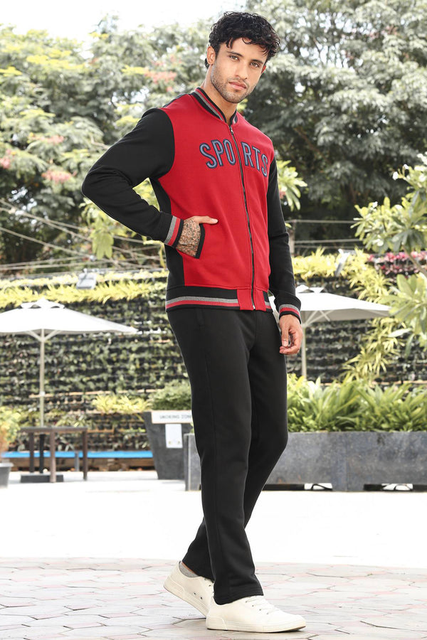 Men’s Colorblock Tracksuit Set | Stand Collar Zip-Up Jacket & Drawstring Joggers | Cotton Blend | Mid-Rise | Long Sleeves | 4 Pockets | Casual Athleisure Sportswear