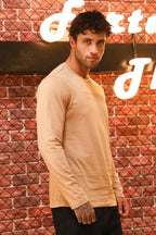 Men’s 100% Cotton Solid Full Sleeve T-Shirt | Round Neck Long Sleeve Casual Tee | Soft Breathable Fabric | Machine Washable