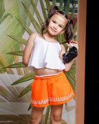Girls Regular Fit Printed Shorts with Side Pocket
