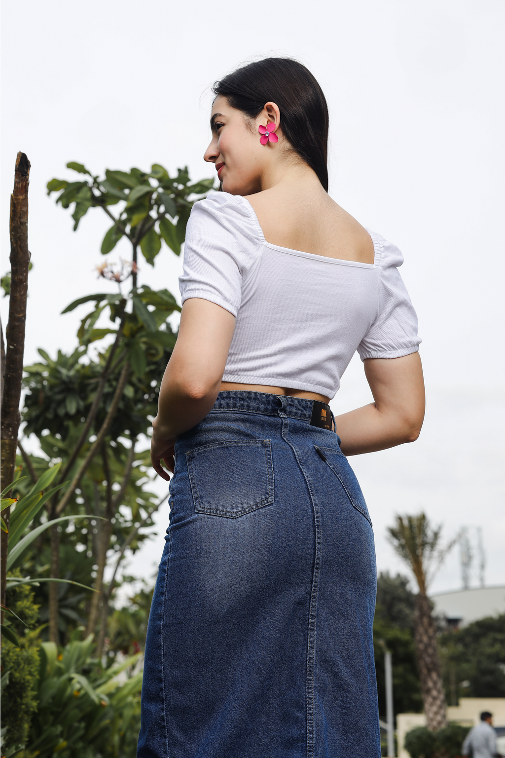 Womens Puff Sleeves Square Neck Crop Top with Tessles