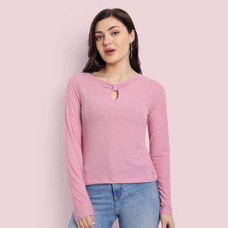 WOMENS STYLISH PATTERN PINK TOP