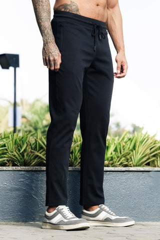 ONE SKY Men’s Cotton Blend Track Pants | Mid Rise Casual Joggers with Drawstring | 2 Pockets | Solid Color | Machine Wash