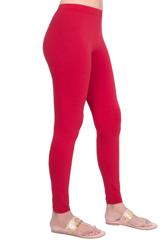 ONE SKY WOMEN RED SOLID LEGGINGS