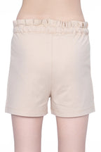 GIRLS BEIGE FRILL SHORTS