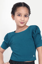 Girls' Cotton Blend Solid Top – Stylish Daily Wear
