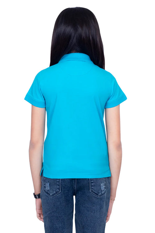 Girls Scuba Blue Polo T-Shirt