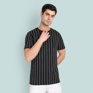 Men Jet Black Regular Fit Summer T-Shirt