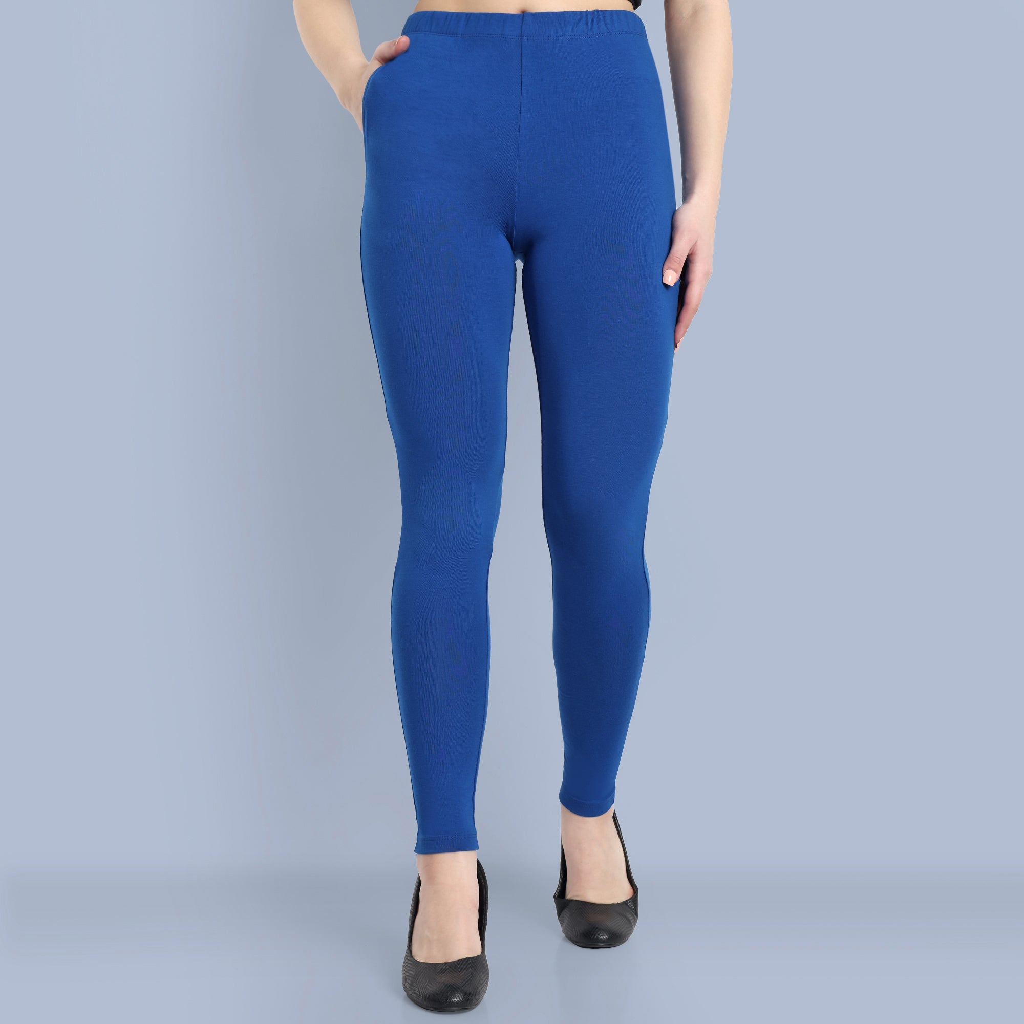 WOMENS INDIGO REGULAR LENGTH POCKET LEGGING