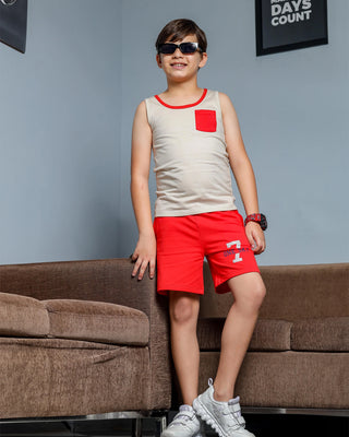 Boys Summer Tank T-Shirt - Cotton Sleeveless Regular Fit Innerwear Tee