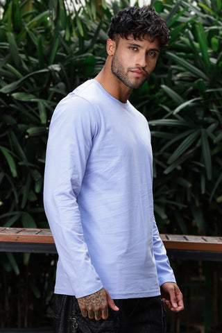 Men’s 100% Cotton Solid Full Sleeve T-Shirt | Round Neck Long Sleeve Casual Tee | Soft Breathable Fabric | Machine Washable