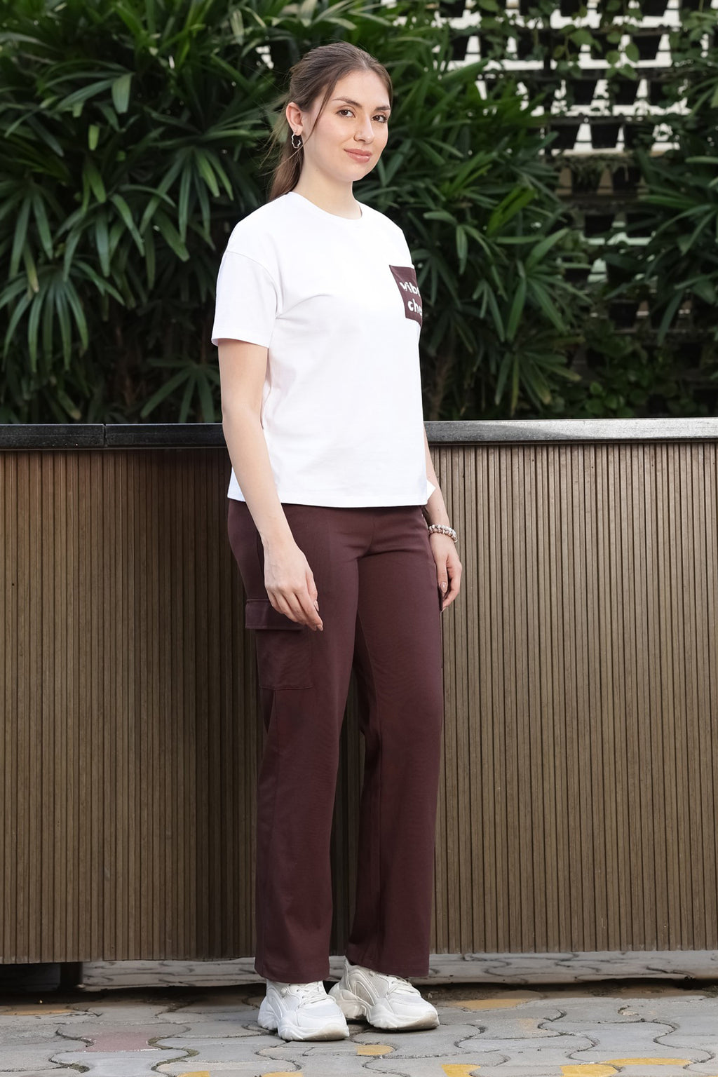 ONE SKY Women’s Cotton Half Sleeve Co-Ord Set – Solid Round Neck Top & Mid-Rise Drawstring Bottom, Casual Cotton Loungewear, Machine Washable, 2-Piece Set