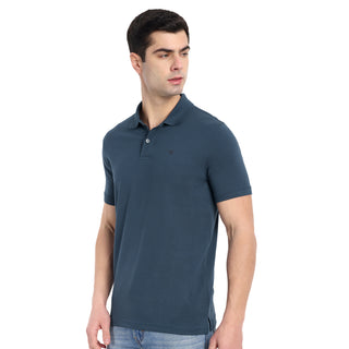 Men Dark Teal Polo T-Shirt