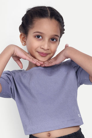 Girls' Cotton Blend Solid Top – Stylish Daily Wear