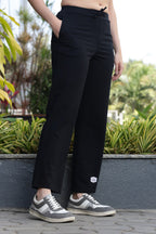ONE SKY Women’s Cotton Spandex Solid Track Pant – Mid-Rise Drawstring Bottom, Casual Loungewear Joggers with Pockets, Machine Washable