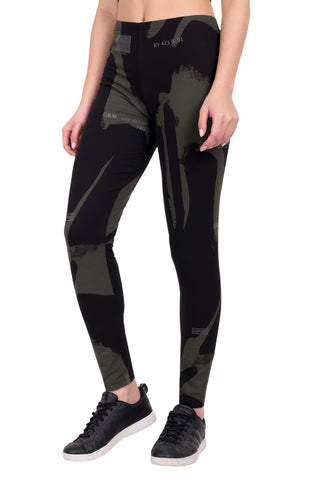 ONE SKY WOMEN BLACK AOP SOLID LEGGINGS