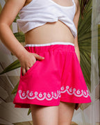 Girls Regular Fit Printed Shorts with Side Pocket