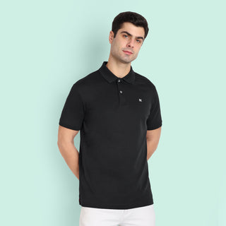 Men Black Polo T-Shirt