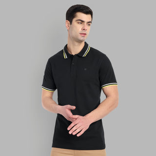 Men Black Polo T-Shirt