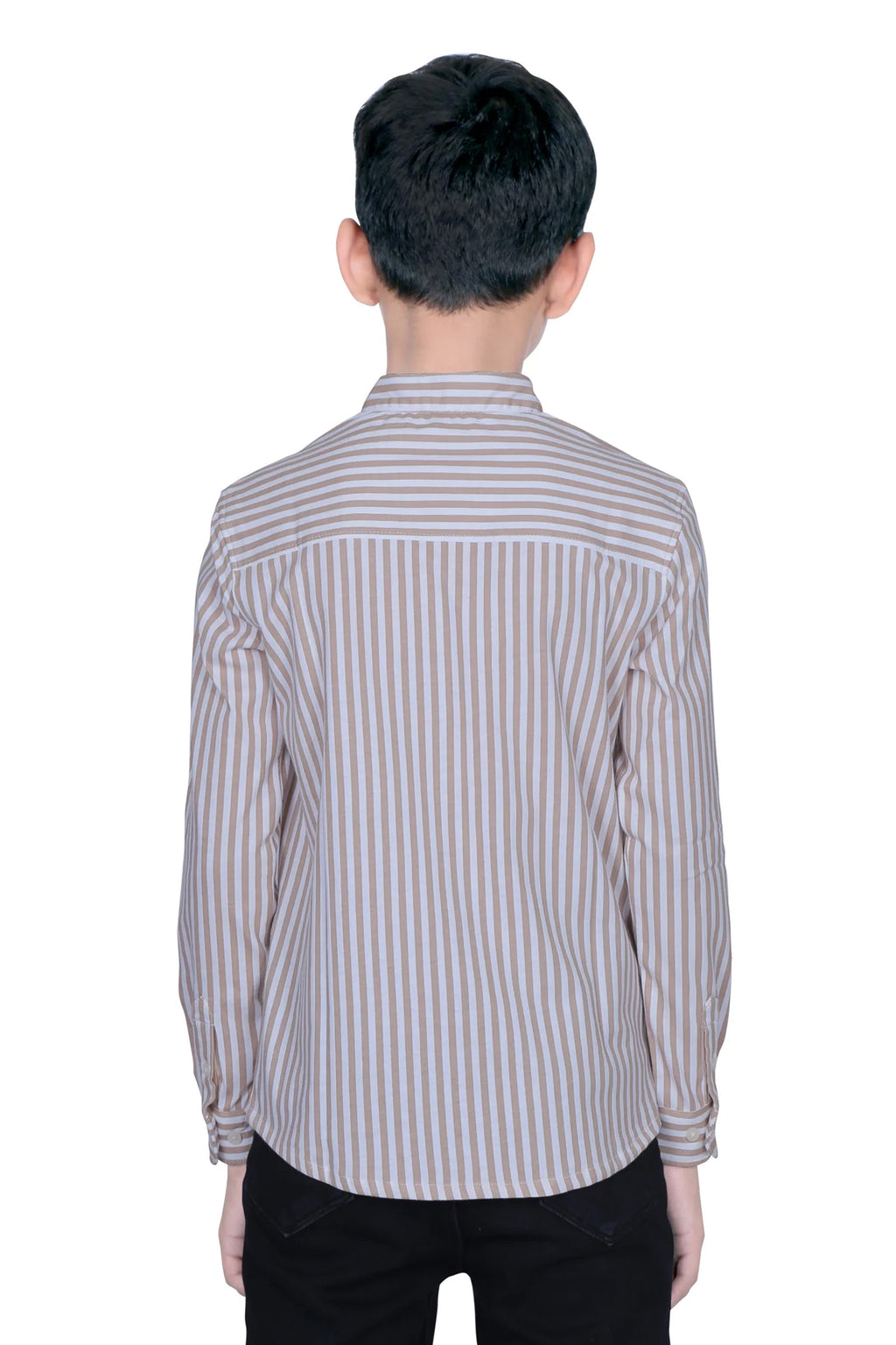 BOYS LINING BEIGE COTTON SHIRT