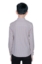 BOYS LINING BEIGE COTTON SHIRT