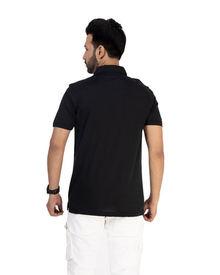 Men Black Polo T-Shirt