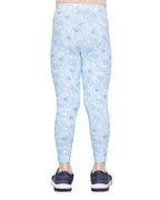 GIRLS SCUBA BLUE FLORAL PRINT LEGGING