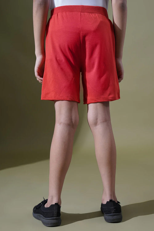 Boys Classic Red Casual Shorts