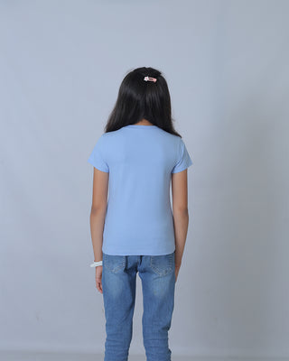 Girls Fresh Sky Round Neck T-Shirt