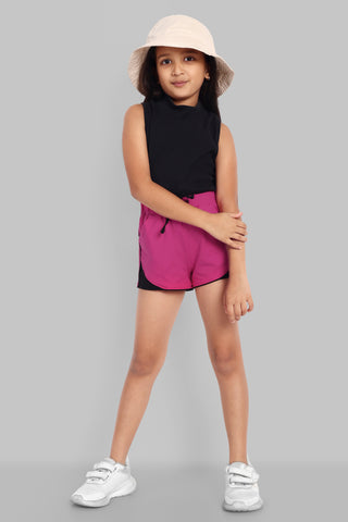 Girls Fuchsia Comfort Cotton Shorts