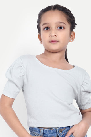 Girls' Cotton Blend Solid Top – Stylish Daily Wear