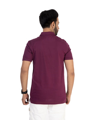 Men Purple Polo T-Shirt