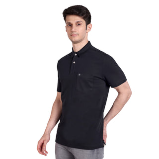 Men Black Polo T-Shirt