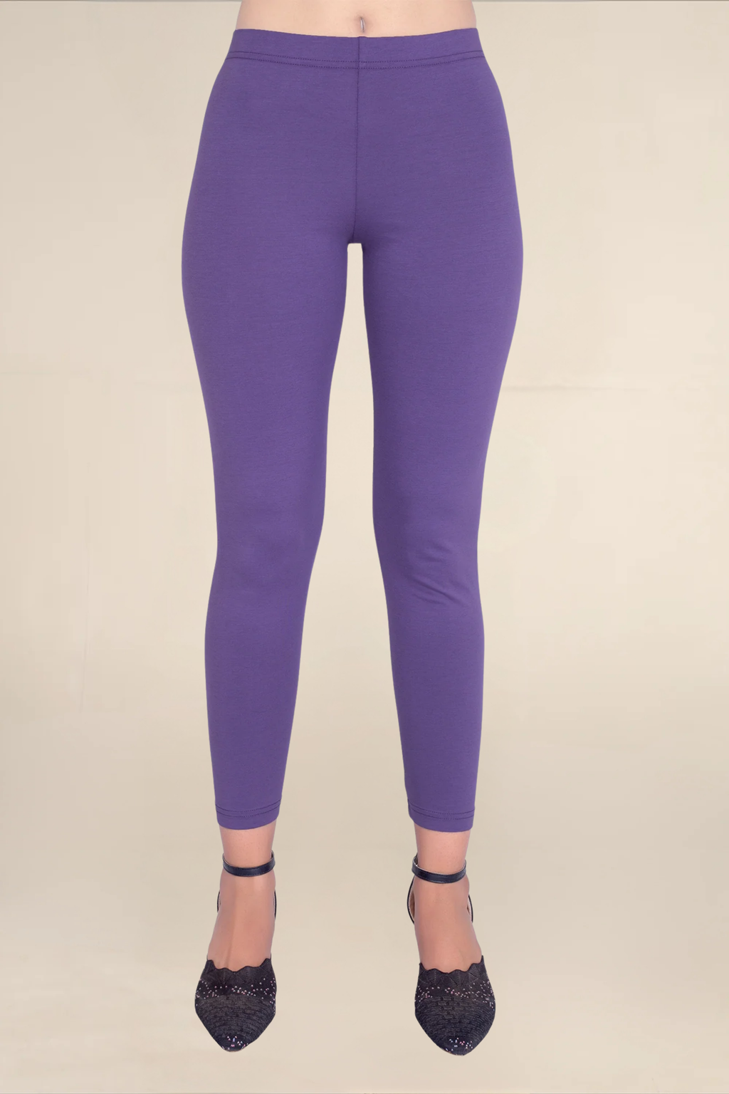 Women Dark Voilet Ankle Length Legging