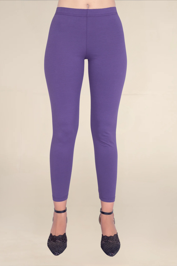 Women Dark Voilet Ankle Length Legging