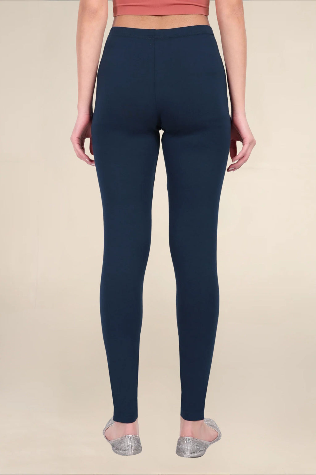 Women Electric Blue Breathable Long Length Legging