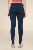Women Electric Blue Breathable Long Length Legging