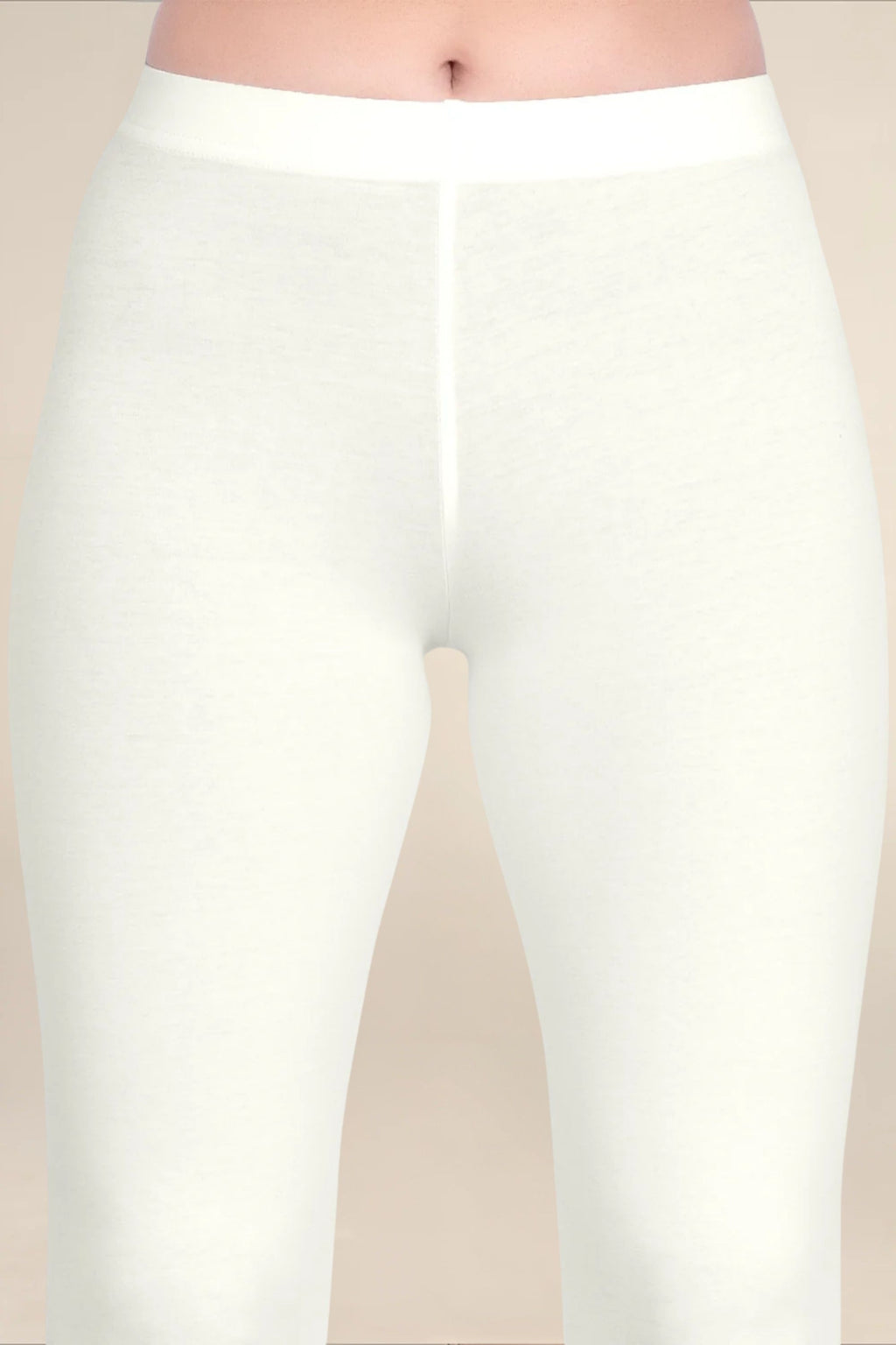 Women Ecru Breathable Long Length Legging