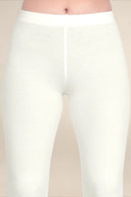 Women Ecru Breathable Long Length Legging