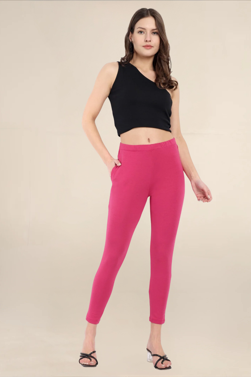 Women Pink Ankle Length Legging