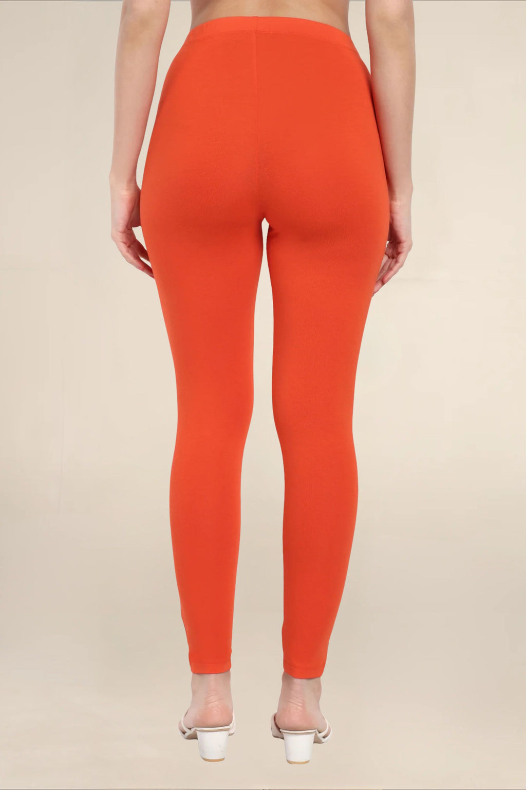 Women Orange Regular Legging
