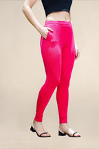 Women Pink Regular Pocket Legging