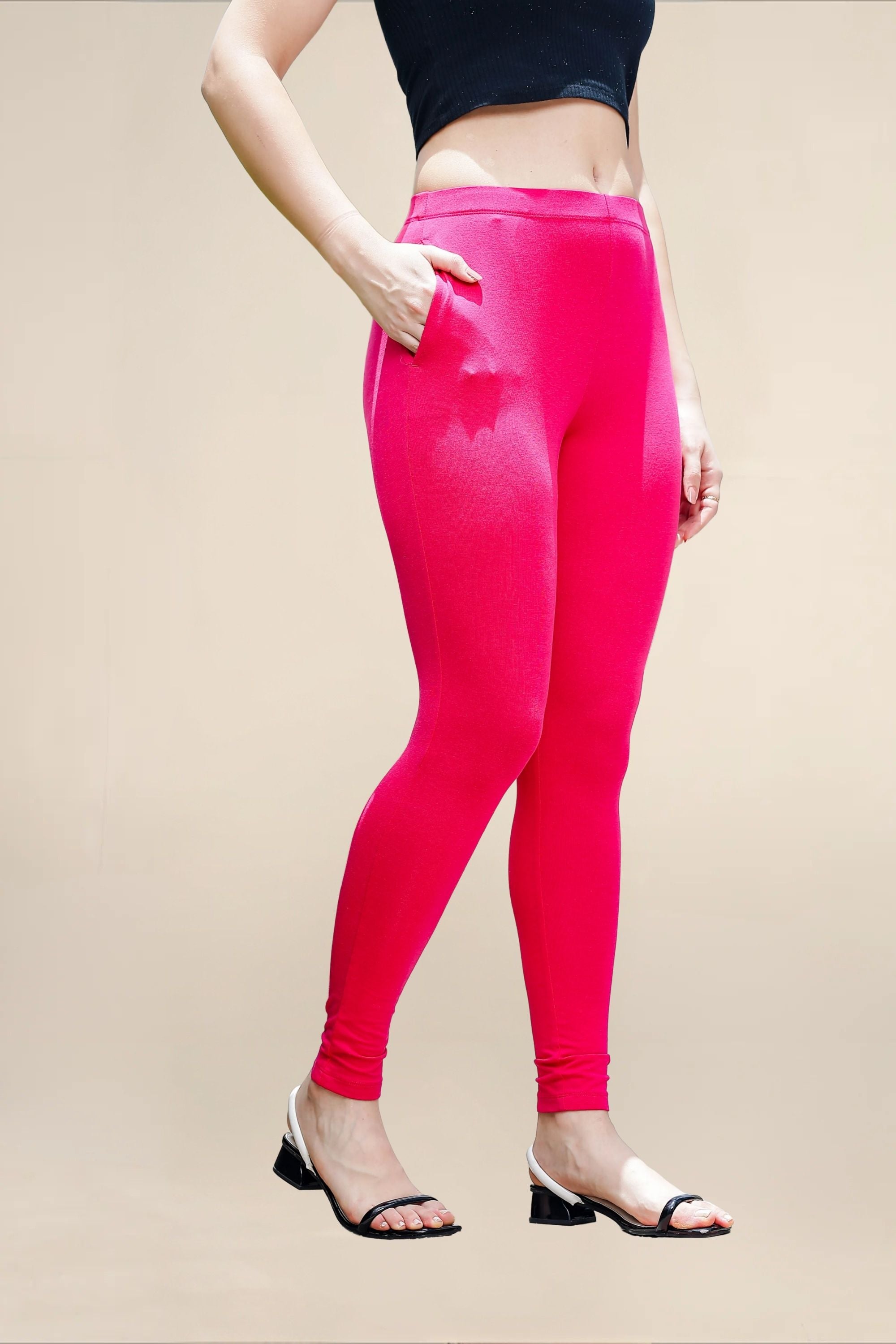 Women Pink Regular Legging