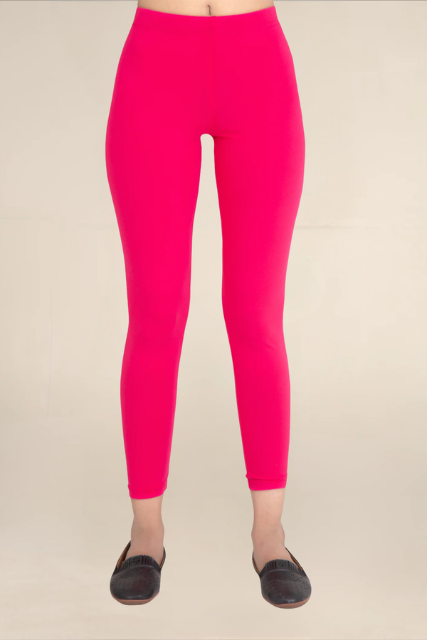 Women Dark Fuscia Ankle Length Legging
