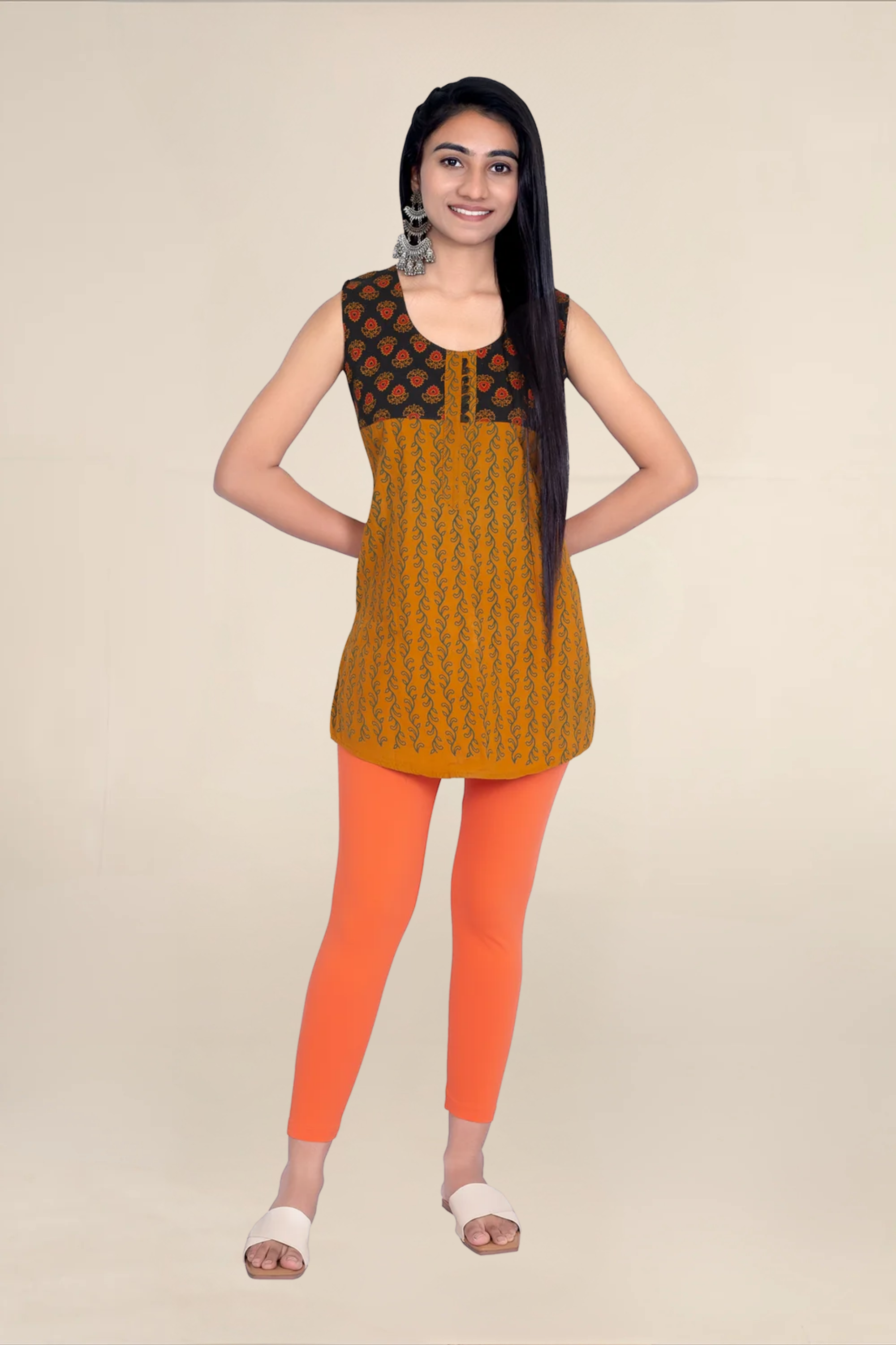 Women Coral Ankle Length Legging