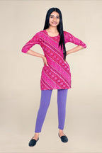 Women Dark Voilet Breathable Long Length Legging