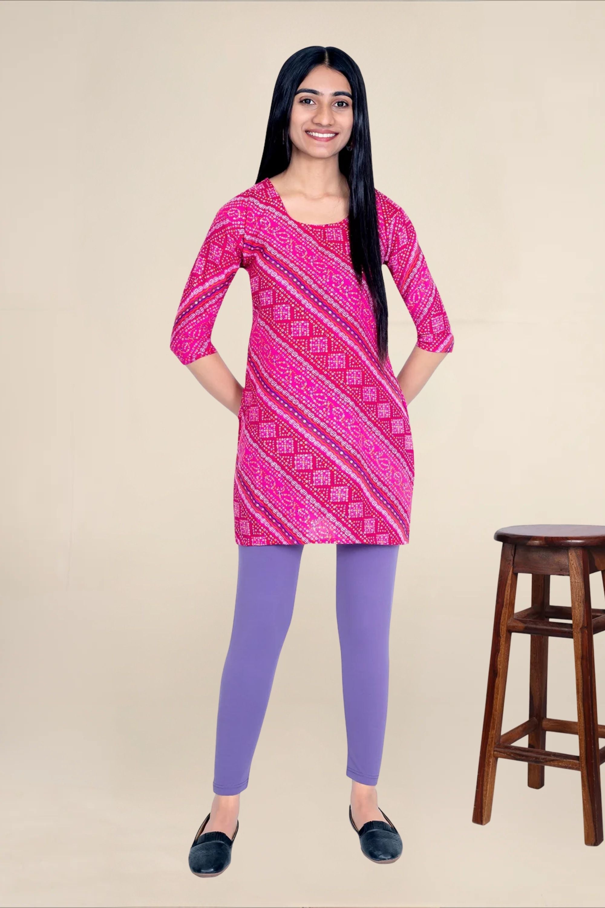 Women Dark Voilet Breathable Long Length Legging