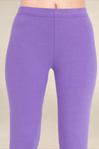 Women Dark Voilet Breathable Long Length Legging
