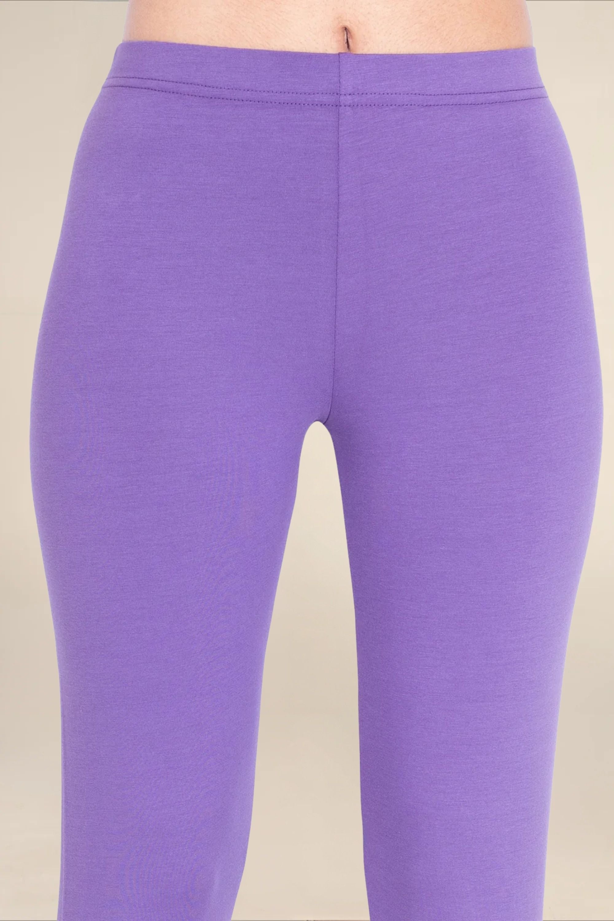 Women Dark Voilet Breathable Long Length Legging