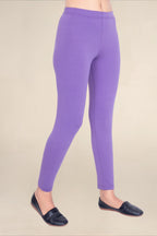 Women Dark Voilet Breathable Long Length Legging