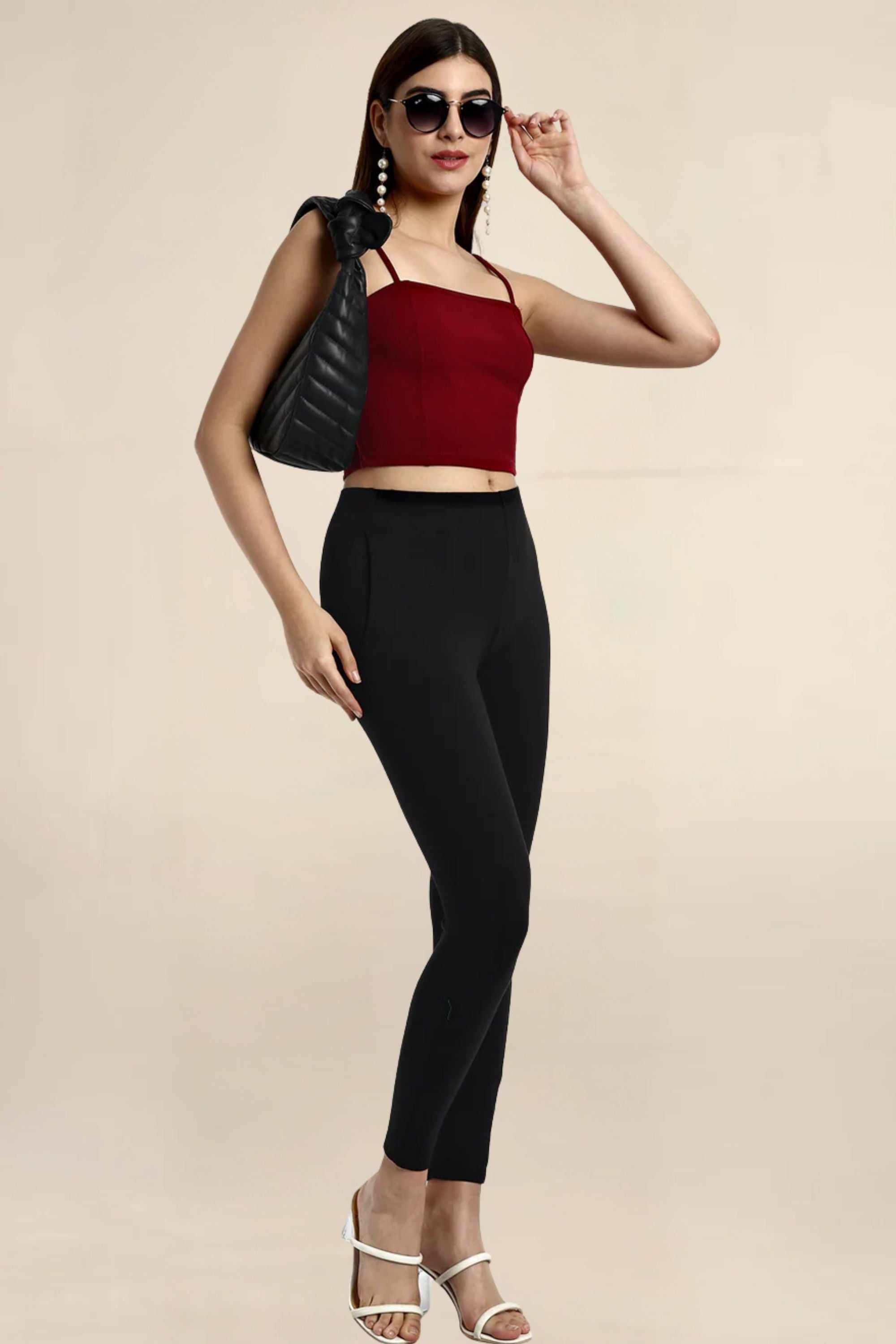 ONE SKY WOMEN BLACK SOLID LEGGINGS